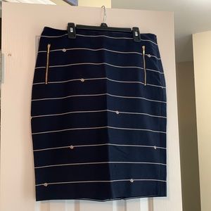 The Limited navy blue skirt. Knee length. Size 8
